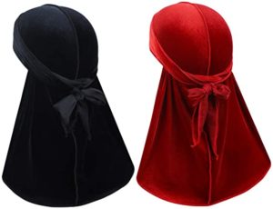 Velvet Durag with Extra Long Tail & Wide Straps for 360 Waves